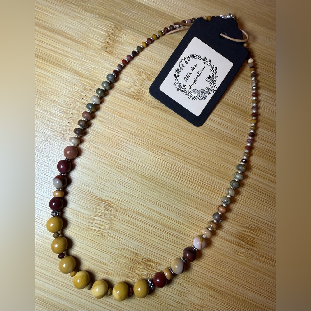 Mookaite, Picasso Jasper & 925 Sterling Beaded Necklace by Alta Lee inspirations
